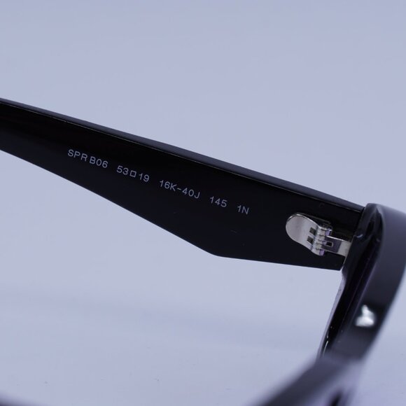 Prada PRB06S 16K40J Sunglasses Black Rectangle Frame, Violet Lenses - Picture 7 of 11